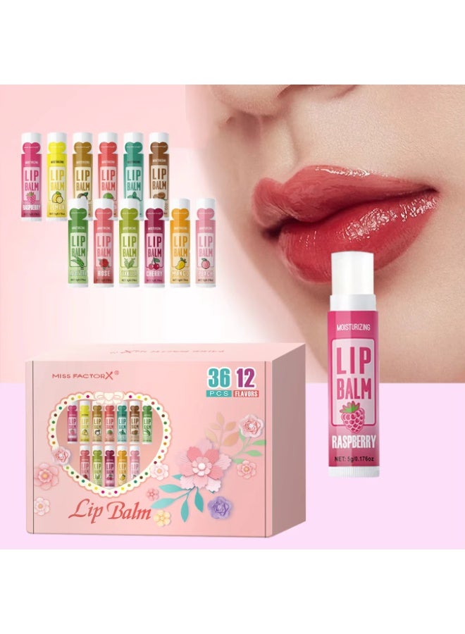 MISS FACTOR X 36PCS Moisturizing Lip Balm Set – 5g Deep Hydrating & Brightening Lip Care, Party Gift Pack for Women & Friends - Image 5